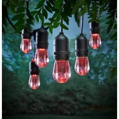 Outdoor 24 ft. Plug-in Edison Bulb LED String Light Color Change with Timer and Sensor by Home Decorators Collection 12 Outdoor 24 ft. Plug-in Edison Bulb LED String Light Color Change with Timer and Sensor by Home Decorators Collection -Outlet Home Decorators Collection Store black home decorators collection string lights tw05l003wrgb12 a0 1000