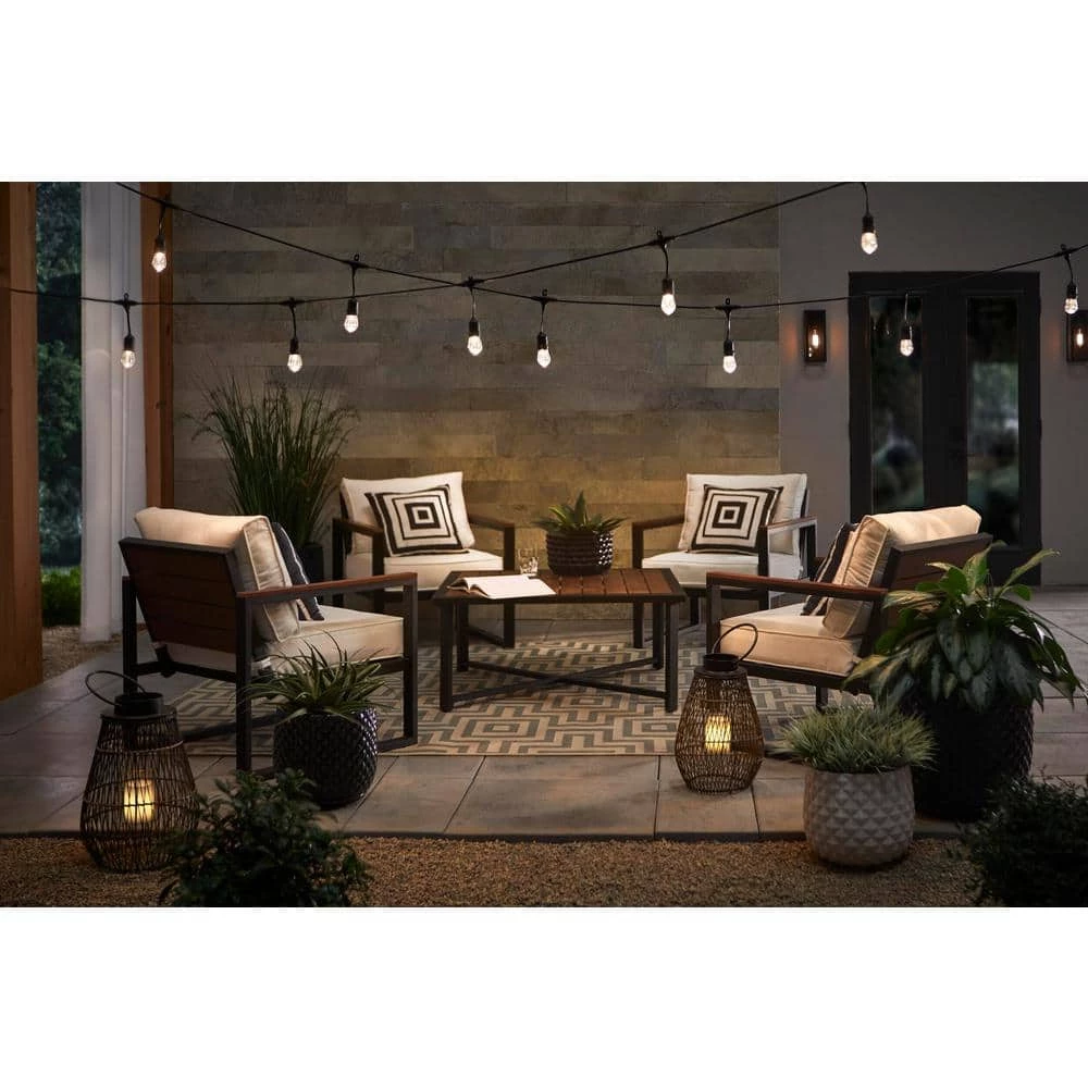 Outdoor 24 ft. Plug-in Edison Bulb LED String Light Color Change with Timer and Sensor by Home Decorators Collection 3 Outdoor 24 ft. Plug-in Edison Bulb LED String Light Color Change with Timer and Sensor by Home Decorators Collection - Image 2