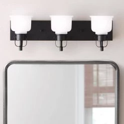 Rockhill 22.07 in. 3-Light Black LED Vanity Light Dark LED by Home Decorators Collection -Outlet Home Decorators Collection Store black home decorators collection vanity lighting 51779 40 1000