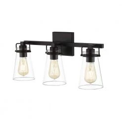 Stonedale 20 in. 3-Light Black Vanity Light by Home Decorators Collection -Outlet Home Decorators Collection Store black home decorators collection vanity lighting hdli006 4f 1000