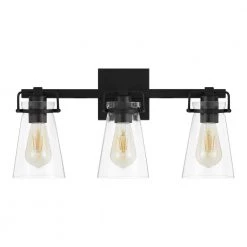 Stonedale 20 in. 3-Light Black Vanity Light by Home Decorators Collection