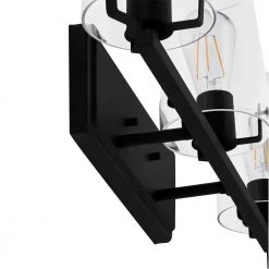 Creek Crossing 24 in. 3-Light Black Industrial Bathroom Vanity Light with Clear Glass Shades by Home Decorators Collection -Outlet Home Decorators Collection Store black home decorators collection vanity lighting knr1303a bk 1d 1000