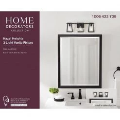 Hazel Heights 24 in. 3-Light Black Rustic Farmhouse Bathroom Vanity Light by Home Decorators Collection -Outlet Home Decorators Collection Store black home decorators collection vanity lighting knt1303ax 02 1f 1000