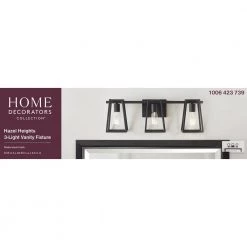 Hazel Heights 24 in. 3-Light Black Rustic Farmhouse Bathroom Vanity Light by Home Decorators Collection -Outlet Home Decorators Collection Store black home decorators collection vanity lighting knt1303ax 02 76 1000