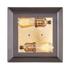 Walden Forge 2-Light Black Frame Flush Mount Ceiling Light with Antique Brass Sockets by Home Decorators Collection -Outlet Home Decorators Collection Store black with antique brass home decorators collection flush mount lights hd 1550 i 1d 1000