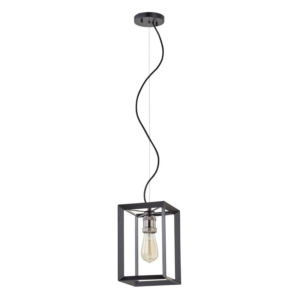 Walden Forge 1-Light Black Frame Pendant with Antique Nickel by Home Decorators Collection 7 Walden Forge 1-Light Black Frame Pendant with Antique Nickel by Home Decorators Collection - Image 5