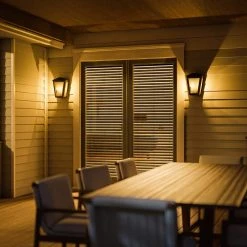 Lampson 16 in. 2-Light Black with Gold Hardwired Tapered Outdoor Wall Lantern Sconce by Home Decorators Collection -Outlet Home Decorators Collection Store black with gold home decorators collection outdoor sconces hdp00766 31 1000