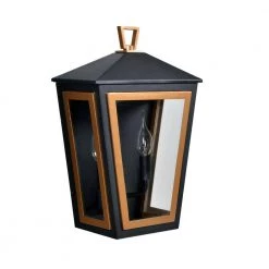 Lampson 16 in. 2-Light Black with Gold Hardwired Tapered Outdoor Wall Lantern Sconce by Home Decorators Collection -Outlet Home Decorators Collection Store black with gold home decorators collection outdoor sconces hdp00766 c3 1000