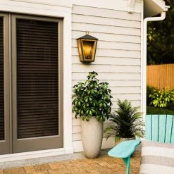 Lampson 20.375 in. 2-Light Black with Gold Hardwired Tapered Outdoor Wall Lantern Sconce by Home Decorators Collection -Outlet Home Decorators Collection Store black with gold home decorators collection outdoor sconces hdp00767 44 1000