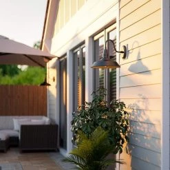 1-Light Black Outdoor Wall Lantern Sconce Light with Gold Inside Shade by Home Decorators Collection -Outlet Home Decorators Collection Store black with gold inside shade home decorators collection outdoor sconces hdp98269 44 1000