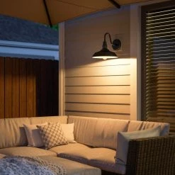 1-Light Black Outdoor Wall Lantern Sconce Light with Gold Inside Shade by Home Decorators Collection -Outlet Home Decorators Collection Store black with gold inside shade home decorators collection outdoor sconces hdp98269 76 1000