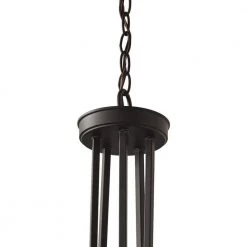 Knollwood 30 in. 5-Light Blackened Bronze Industrial Round Chandelier with Brass Accents and Clear Glass Shades by Home Decorators Collection -Outlet Home Decorators Collection Store blackened bronze home decorators collection chandeliers 7991hdcbbdi 4f 1000
