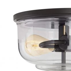 Knollwood 12 in. 2-Light Blackened Bronze Industrial Flush Mount with Vintage Brass Accents and Clear Glass Shade by Home Decorators Collection 10 Knollwood 12 in. 2-Light Blackened Bronze Industrial Flush Mount with Vintage Brass Accents and Clear Glass Shade by Home Decorators Collection -Outlet Home Decorators Collection Store blackened bronze home decorators collection flush mount lights 8021hdcbbdi 40 1000