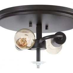 Knollwood 12 in. 2-Light Blackened Bronze Industrial Flush Mount with Vintage Brass Accents and Clear Glass Shade by Home Decorators Collection 13 Knollwood 12 in. 2-Light Blackened Bronze Industrial Flush Mount with Vintage Brass Accents and Clear Glass Shade by Home Decorators Collection -Outlet Home Decorators Collection Store blackened bronze home decorators collection flush mount lights 8021hdcbbdi 66 1000