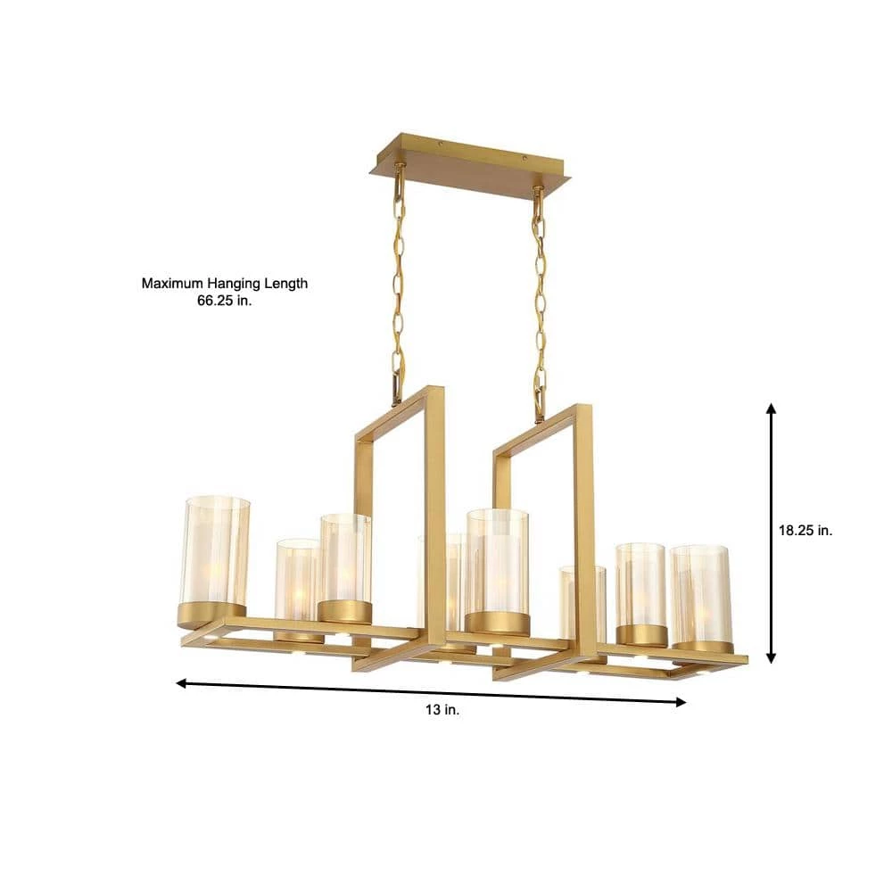 Samantha 60-Watt 8-Light LED Brass Chandelier with Clear and Frosted Shades by Home Decorators Collection 5 Samantha 60-Watt 8-Light LED Brass Chandelier with Clear and Frosted Shades by Home Decorators Collection - Image 3