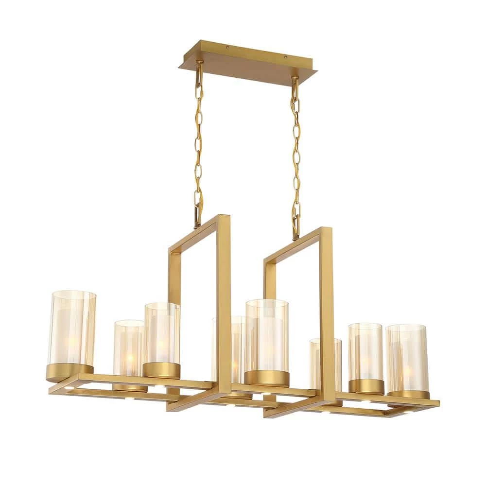 Samantha 60-Watt 8-Light LED Brass Chandelier with Clear and Frosted Shades by Home Decorators Collection 3 Samantha 60-Watt 8-Light LED Brass Chandelier with Clear and Frosted Shades by Home Decorators Collection