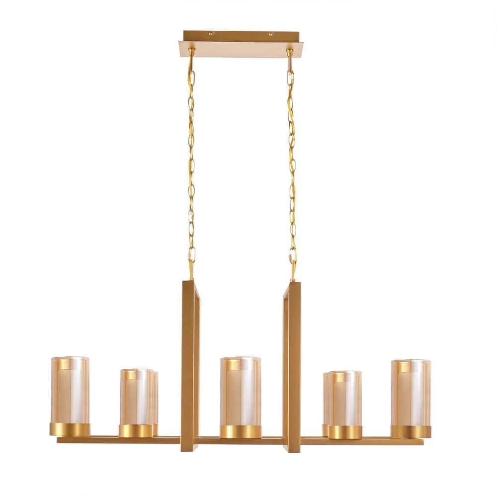 Samantha 60-Watt 8-Light LED Brass Chandelier with Clear and Frosted Shades by Home Decorators Collection 10 Samantha 60-Watt 8-Light LED Brass Chandelier with Clear and Frosted Shades by Home Decorators Collection - Image 8