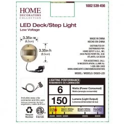 6-Watt Brass Outdoor Integrated LED 2700K White Warm Landscape Deck Light by Home Decorators Collection -Outlet Home Decorators Collection Store brass home decorators collection deck rail lights exq03 led 1d 1000