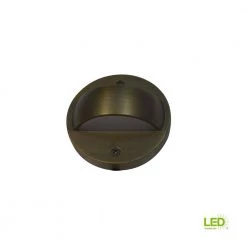 6-Watt Brass Outdoor Integrated LED 2700K White Warm Landscape Deck Light by Home Decorators Collection