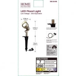 Low-Voltage 7-Watt Brass Outdoor Integrated LED 2700K Warm White Landscape Flood Light by Home Decorators Collection -Outlet Home Decorators Collection Store brass home decorators collection landscape flood lights ets23 led 1d 1000