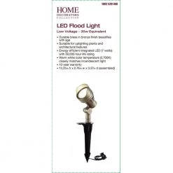 Low-Voltage 7-Watt Brass Outdoor Integrated LED 2700K Warm White Landscape Flood Light by Home Decorators Collection -Outlet Home Decorators Collection Store brass home decorators collection landscape flood lights ets23 led 77 1000
