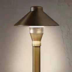 2-Watt Low Voltage Brass Outdoor Integrated LED Path Light 2700K Warm White Landscape Pack of 1 by Home Decorators Collection -Outlet Home Decorators Collection Store brass home decorators collection path lights ecp18 led a0 1000