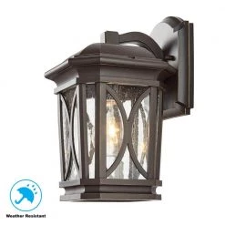1-Light Bronze with Brass Highlights Outdoor 7 in. Wall Lantern Sconce with Clear Seedy Glass by Home Decorators Collection 7 1-Light Bronze with Brass Highlights Outdoor 7 in. Wall Lantern Sconce with Clear Seedy Glass by Home Decorators Collection -Outlet Home Decorators Collection Store bronze and brass accentsx home decorators collection outdoor sconces 23472 40 1000