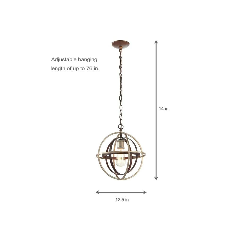 Barton Bay 1-Light Bronze and Champagne Pewter Orb Mini Pendant by Home Decorators Collection 13 Barton Bay 1-Light Bronze and Champagne Pewter Orb Mini Pendant by Home Decorators Collection - Image 11