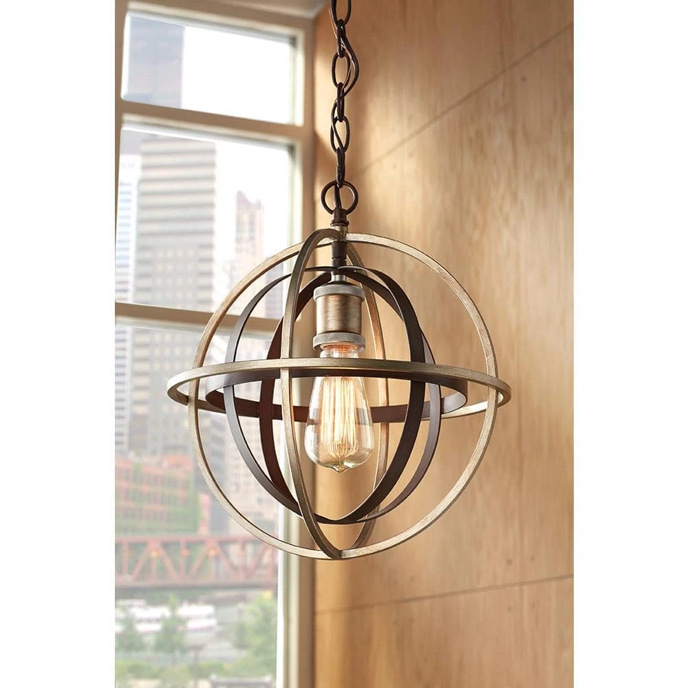 Barton Bay 1-Light Bronze and Champagne Pewter Orb Mini Pendant by Home Decorators Collection 10 Barton Bay 1-Light Bronze and Champagne Pewter Orb Mini Pendant by Home Decorators Collection - Image 8