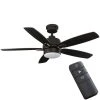Fawndale 46 in. Indoor Integrated LED Bronze Ceiling Fan with Light Kit, 5 Reversible Blades and Remote Control by Home Decorators Collection -Outlet Home Decorators Collection Store bronze home decorators collection ceiling fans with lights 52021 64 1000