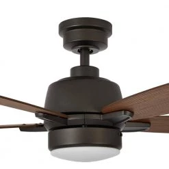 Fawndale 46 in. Indoor Integrated LED Bronze Ceiling Fan with Light Kit, 5 Reversible Blades and Remote Control by Home Decorators Collection -Outlet Home Decorators Collection Store bronze home decorators collection ceiling fans with lights 52021 77 1000