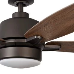 Fawndale 46 in. Indoor Integrated LED Bronze Ceiling Fan with Light Kit, 5 Reversible Blades and Remote Control by Home Decorators Collection -Outlet Home Decorators Collection Store bronze home decorators collection ceiling fans with lights 52021 d4 1000