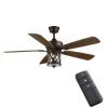 Pine Meadows 52 in. Indoor/Outdoor LED Bronze Damp Rated Downrod Ceiling Fan with Dimmable Light Kit and Remote Control by Home Decorators Collection -Outlet Home Decorators Collection Store bronze home decorators collection ceiling fans with lights 52117 64 1000