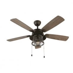Shanahan 52 in. Indoor/Outdoor LED Bronze Ceiling Fan with Light Kit, Downrod and Reversible Blades by Home Decorators Collection -Outlet Home Decorators Collection Store bronze home decorators collection ceiling fans with lights 59201 40 1000