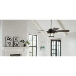 Shanahan 52 in. Indoor/Outdoor LED Bronze Ceiling Fan with Light Kit, Downrod and Reversible Blades by Home Decorators Collection -Outlet Home Decorators Collection Store bronze home decorators collection ceiling fans with lights 59201 76 1000