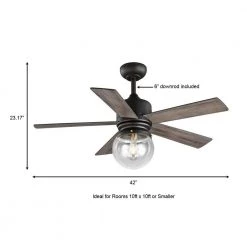 Amelia 42 in. LED Indoor Bronze Downrod Ceiling Fan with Light Kit with Remote Control by Home Decorators Collection -Outlet Home Decorators Collection Store bronze home decorators collection ceiling fans with lights 59242 a0 1000