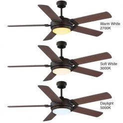 Blakeridge 60 in. White Color Changing Integrated LED Bronze Indoor/Outdoor Ceiling Fan with Light Kit and Remote by Home Decorators Collection -Outlet Home Decorators Collection Store bronze home decorators collection ceiling fans with lights 59260 76 1000