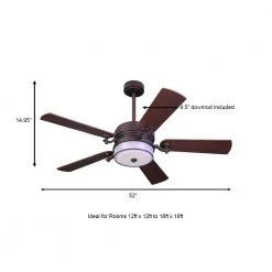 52 in. Indoor Bronze Organza Shade Ceiling Fan with Light Kit and Remote Control by Home Decorators Collection -Outlet Home Decorators Collection Store bronze home decorators collection ceiling fans with lights 89763 a0 1000