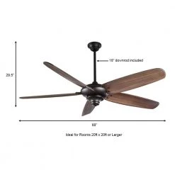 Altura II 68 in. Indoor Bronze Ceiling Fan with Downrod, Remote and Reversible Motor; Light Kit Adaptable by Home Decorators Collection -Outlet Home Decorators Collection Store bronze home decorators collection ceiling fans without lights 94468 a0 1000