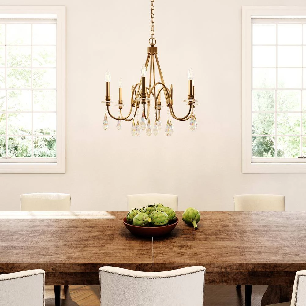 6-Light Bronze Chandelier with Oversized Crystal Drops by Home Decorators Collection 4 6-Light Bronze Chandelier with Oversized Crystal Drops by Home Decorators Collection - Image 2