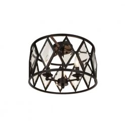 Tessali 16 in. 3-Light Bronze Prismatic Glass Flush Mount Ceiling Light by Home Decorators Collection -Outlet Home Decorators Collection Store bronze home decorators collection flush mount lights 20364 001 77 1000
