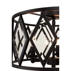 Tessali 16 in. 3-Light Bronze Prismatic Glass Flush Mount Ceiling Light by Home Decorators Collection -Outlet Home Decorators Collection Store bronze home decorators collection flush mount lights 20364 001 c3 1000