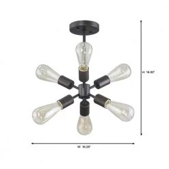 Leonie 6-Light Bronze Sputnik Semi-Flush Mount by Home Decorators Collection -Outlet Home Decorators Collection Store bronze home decorators collection flush mount lights ds18096 40 1000