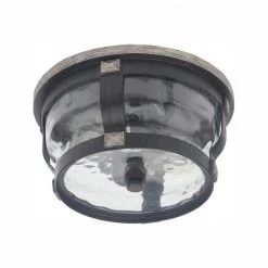 McCarthy 2-Light Bronze Outdoor Flushmount by Home Decorators Collection