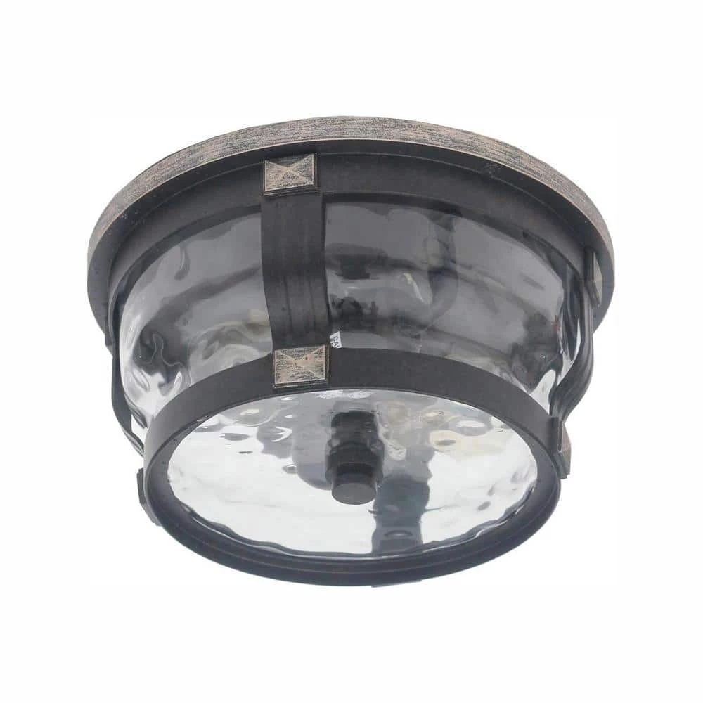 McCarthy 2-Light Bronze Outdoor Flushmount by Home Decorators Collection 3 McCarthy 2-Light Bronze Outdoor Flushmount by Home Decorators Collection