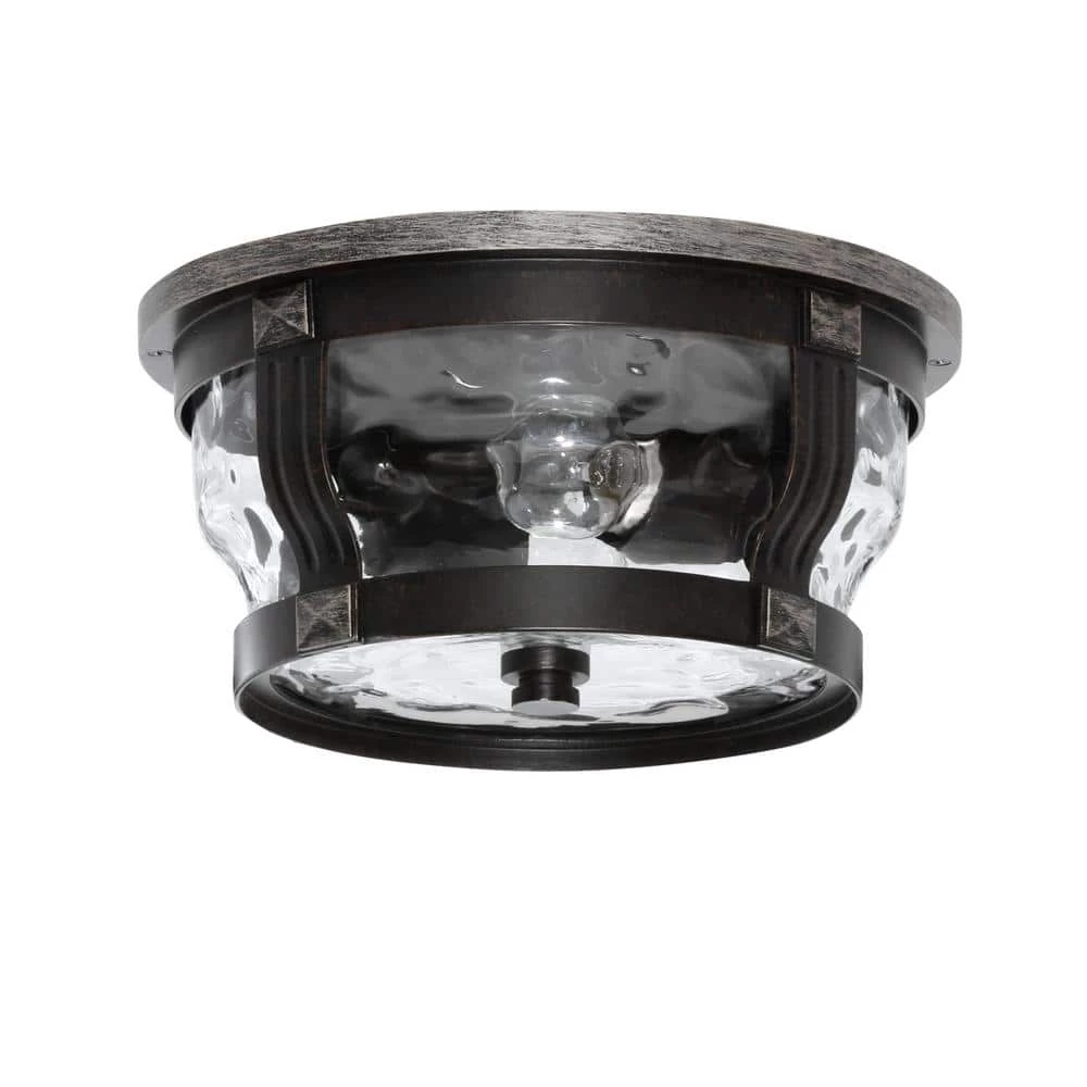 McCarthy 2-Light Bronze Outdoor Flushmount by Home Decorators Collection 4 McCarthy 2-Light Bronze Outdoor Flushmount by Home Decorators Collection - Image 2