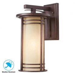 15 in. 1-Light Bronze Outdoor Wall Lantern Sconce with Amber Glass by Home Decorators Collection 7 15 in. 1-Light Bronze Outdoor Wall Lantern Sconce with Amber Glass by Home Decorators Collection -Outlet Home Decorators Collection Store bronze home decorators collection outdoor sconces 16980 a0 1000