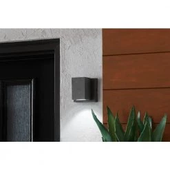 Kearney 1-Light Bronze LED Outdoor Wall Mount Lantern by Home Decorators Collection -Outlet Home Decorators Collection Store bronze home decorators collection outdoor sconces 23755 44 1000