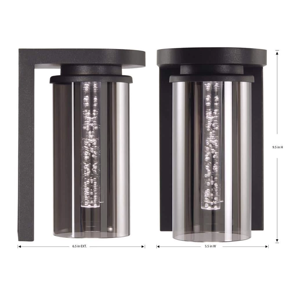 Whitley 1-Light Bronze LED Outdoor Wall Mount Lantern with Smoke Glass by Home Decorators Collection 6 Whitley 1-Light Bronze LED Outdoor Wall Mount Lantern with Smoke Glass by Home Decorators Collection - Image 4