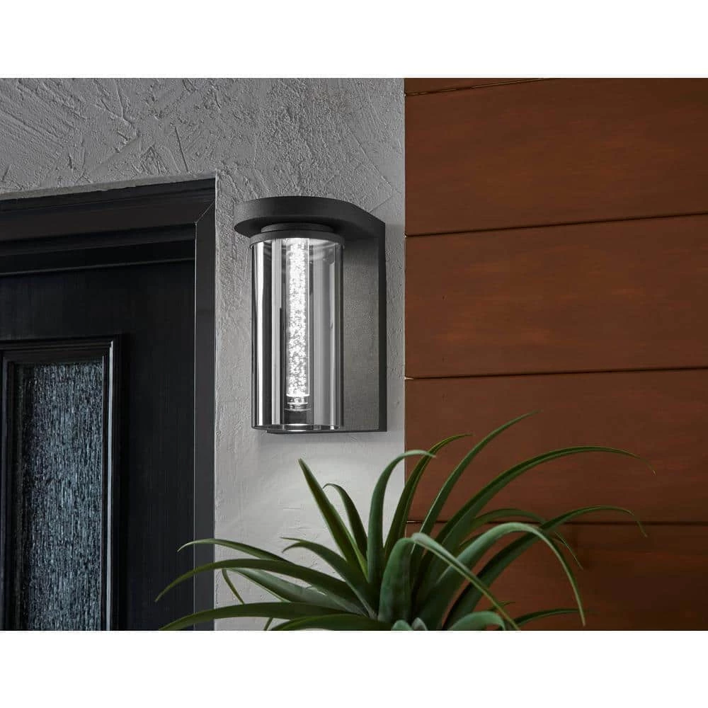 Whitley 1-Light Bronze LED Outdoor Wall Mount Lantern with Smoke Glass by Home Decorators Collection 4 Whitley 1-Light Bronze LED Outdoor Wall Mount Lantern with Smoke Glass by Home Decorators Collection - Image 2
